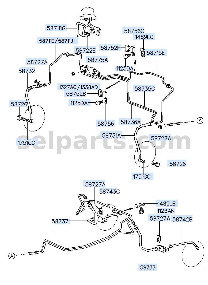Genuine TUBE-H/MODULE TO FR RH for Hyundai Sonata #58711C1000