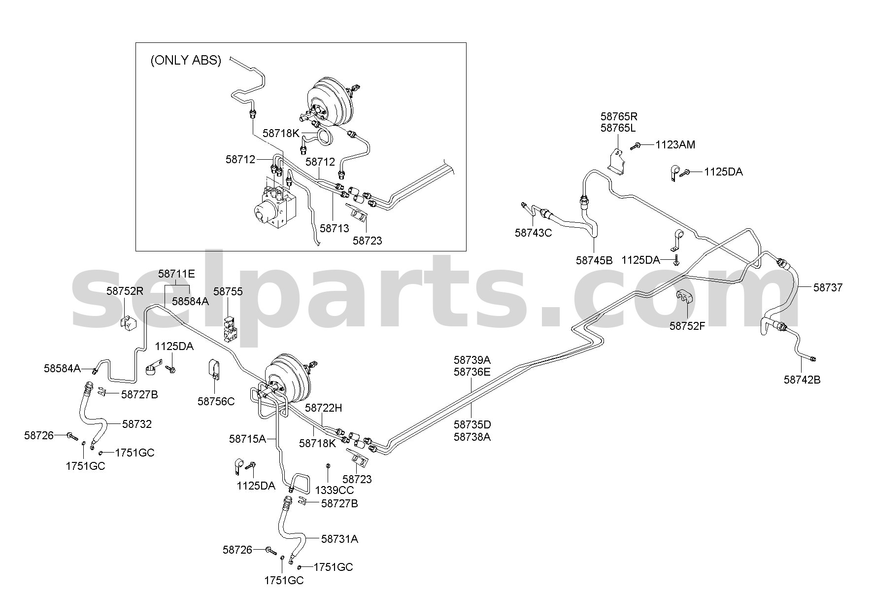 Genuine TUBE-H/MODULE TO CONNECTOR LH for Hyundai Sonata #58712C1000