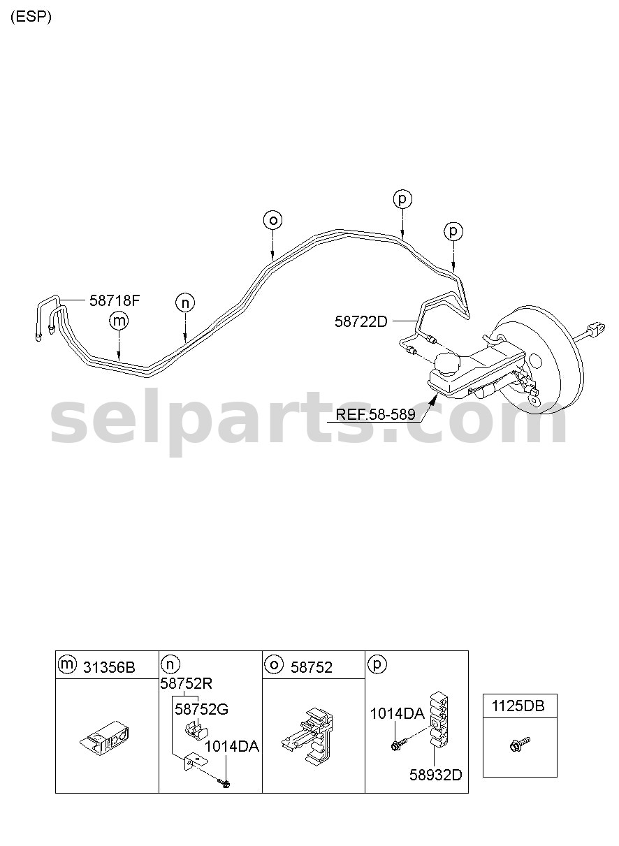 Genuine TUBE-M/CYL TO H/MODULE for Hyundai Grand Starex #587224H860