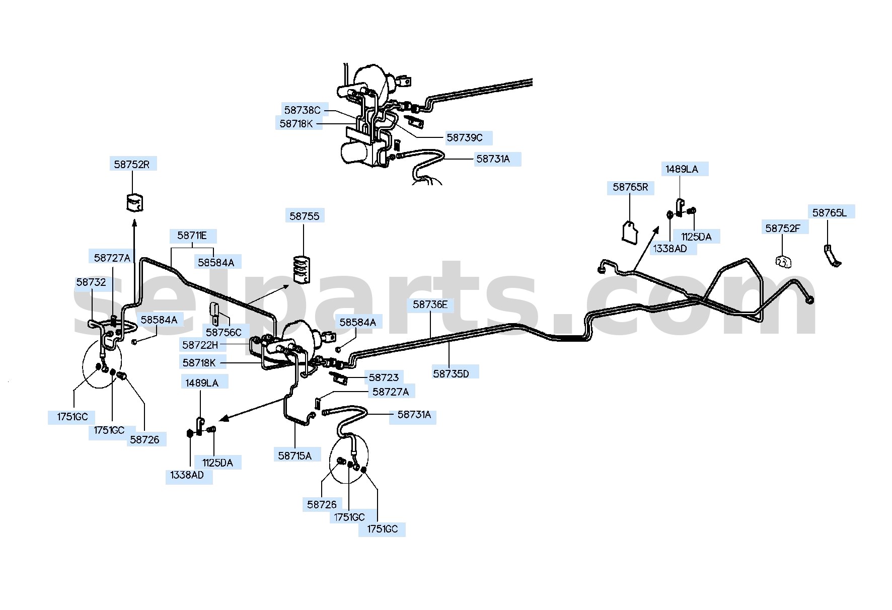 Genuine CONNECTOR ASSY-BRAKE FUEL LINE for Kia Sportage #587231G000