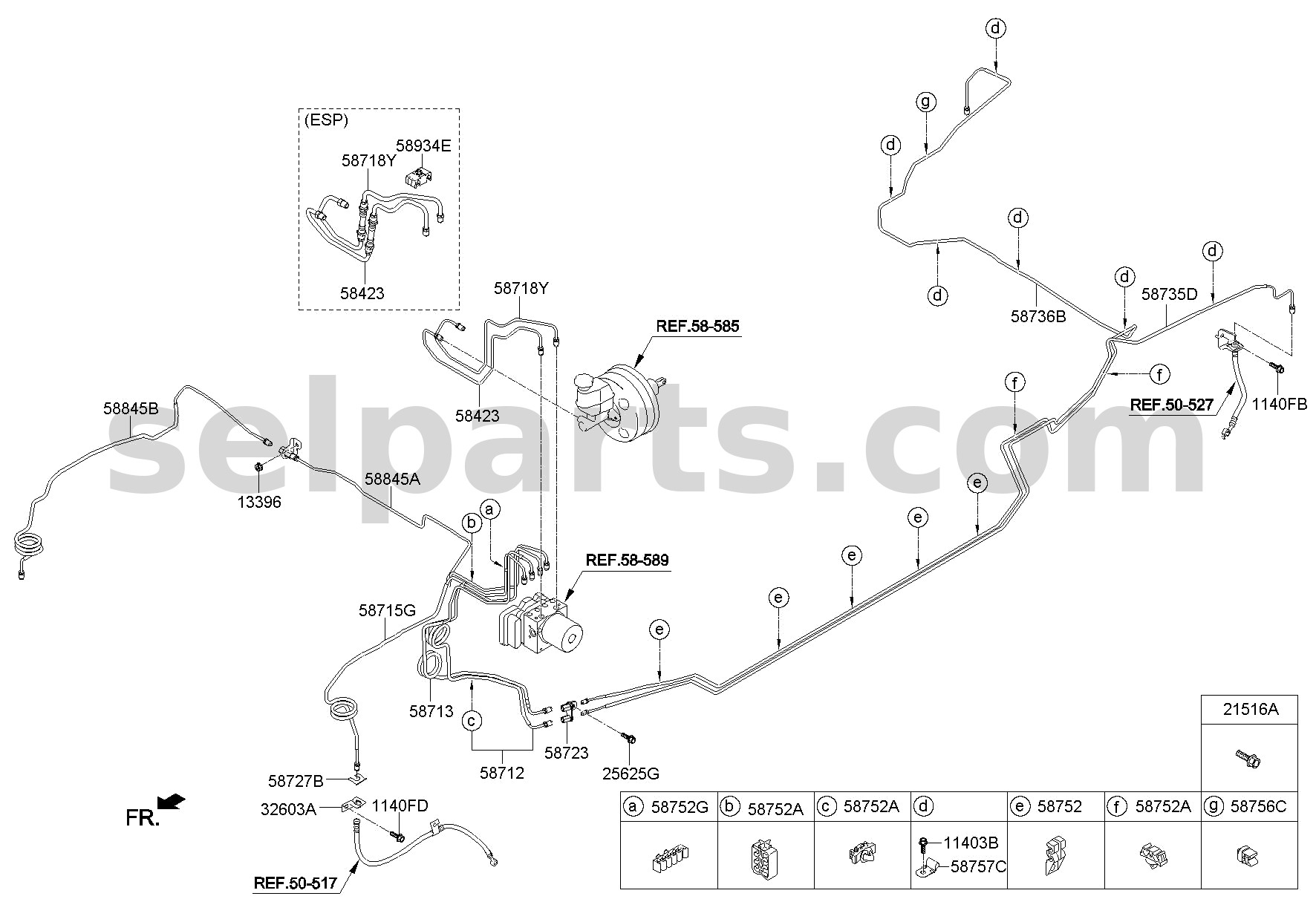 Genuine CONNECTOR ASSY - BRAKE FUEL LINE for Kia MOHAVE 16 (2016-2019) #587232J100