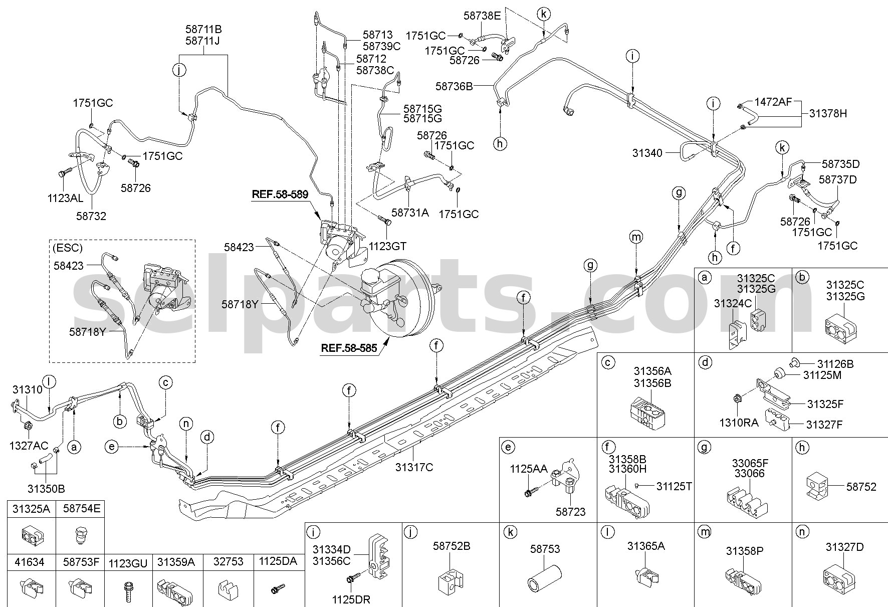 Genuine CLIP for Hyundai Sonata #587533S000