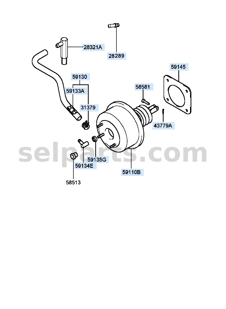 Genuine BOOSTER ASSY-BRAKE for Kia Sportage #59110D3000