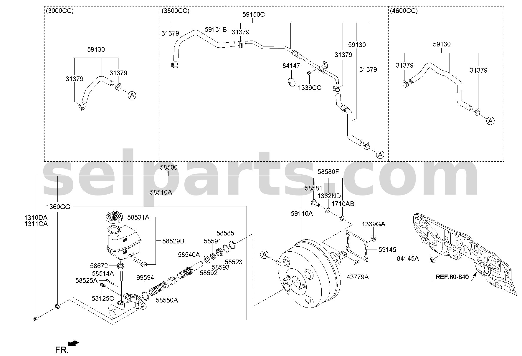 Genuine HOSE ASSY - BRAKE BOOSTER VACUUM for Kia MOHAVE 16 (2016-2019) #591302J300