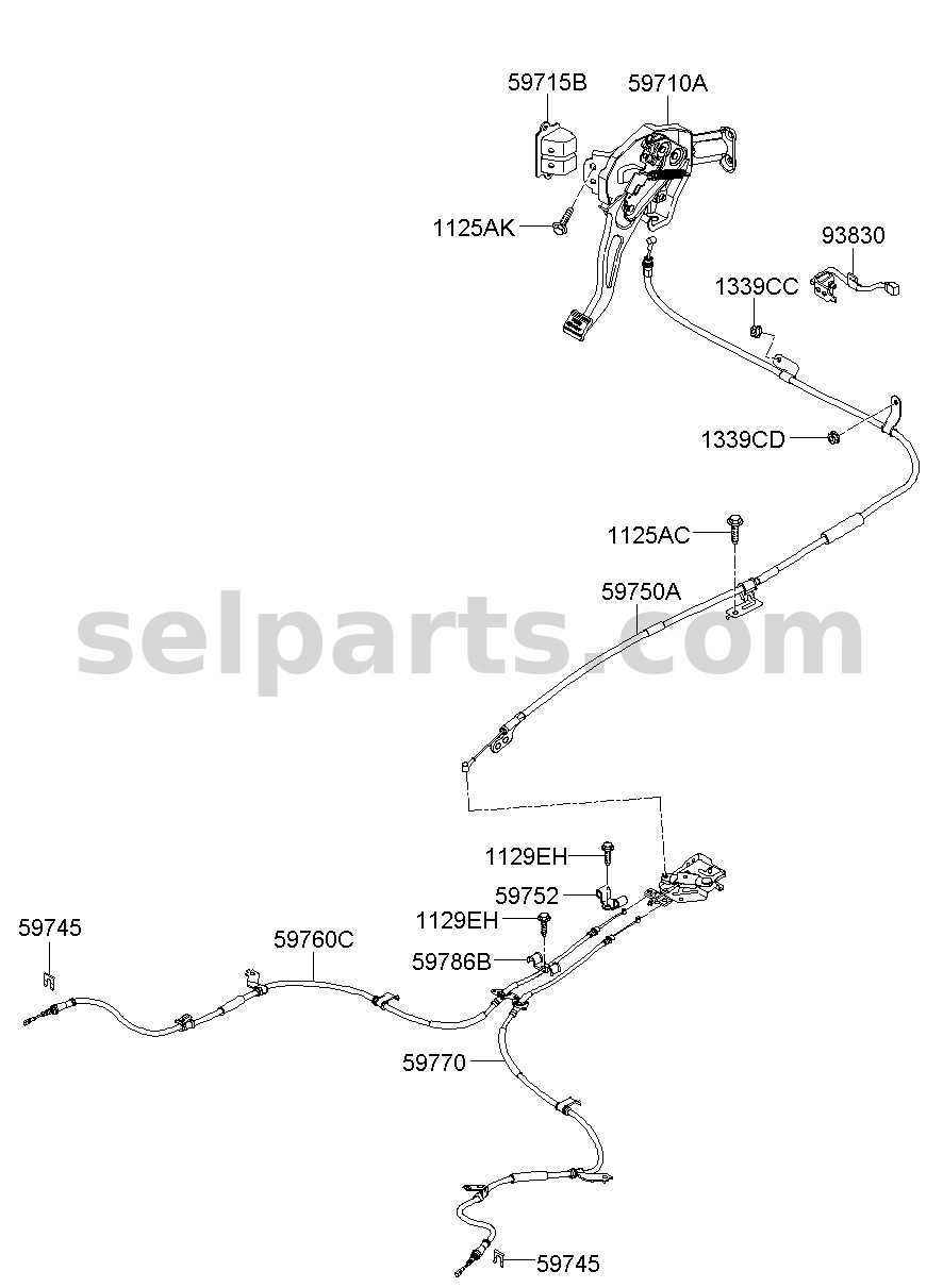 Genuine BRACKET ASSY-PARKING BRAKE MTG for Hyundai Sonata #59715C1000