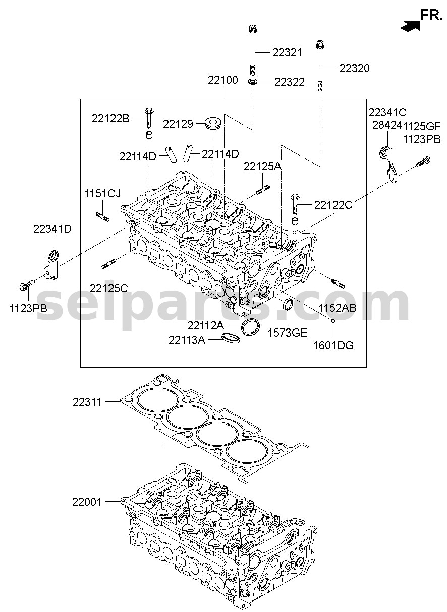 Genuine HEAD ASSY-CYLINDER for Hyundai Sonata #5S01L2EA01A
