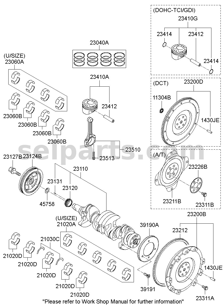 Genuine CRANKSHAFT ASSY for Hyundai Tucson #605N62BU00