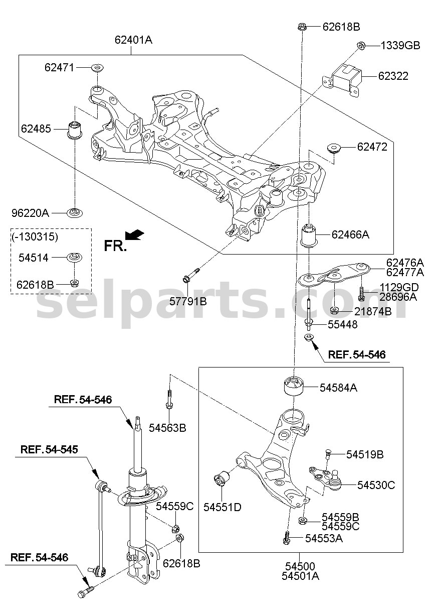 Genuine DAMPER-DYNAMIC for Hyundai Santa Fe #62499C5000