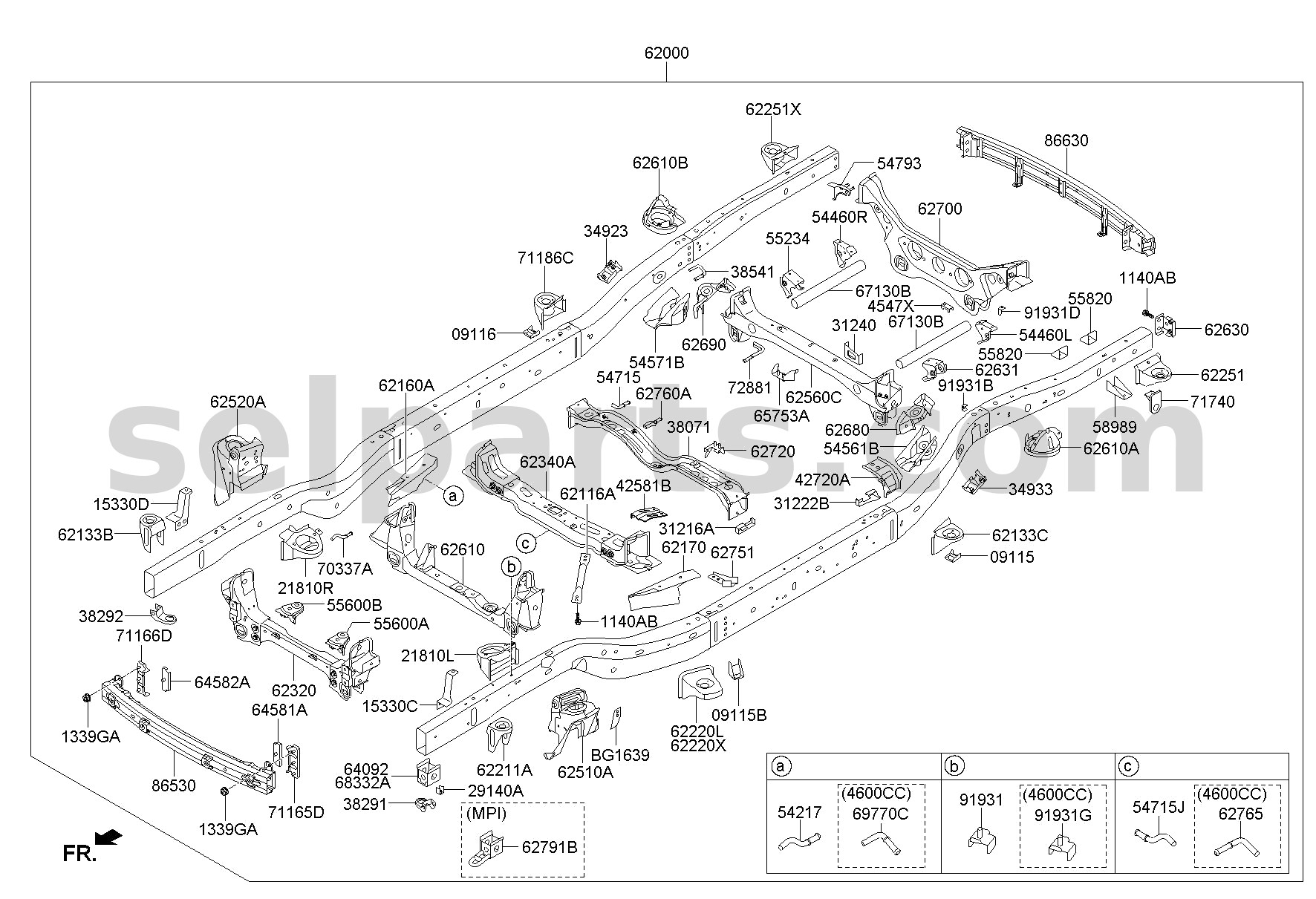 Genuine BRACKET ASSY-UPR ARM,RH for Kia MOHAVE 16 (2016-2019) #626462J000