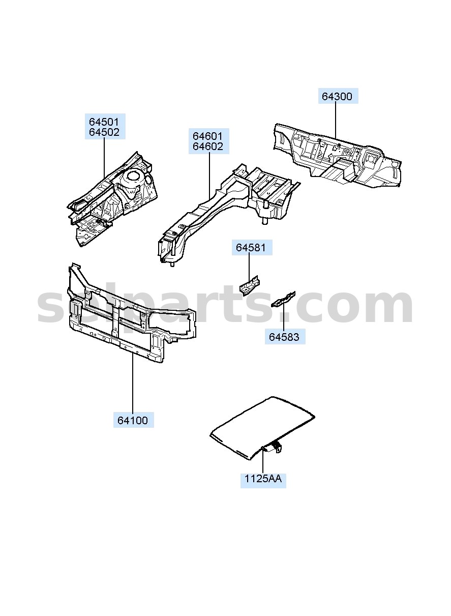 Genuine PANEL COMPLETE-DASH for Hyundai Sonata #64300C1051