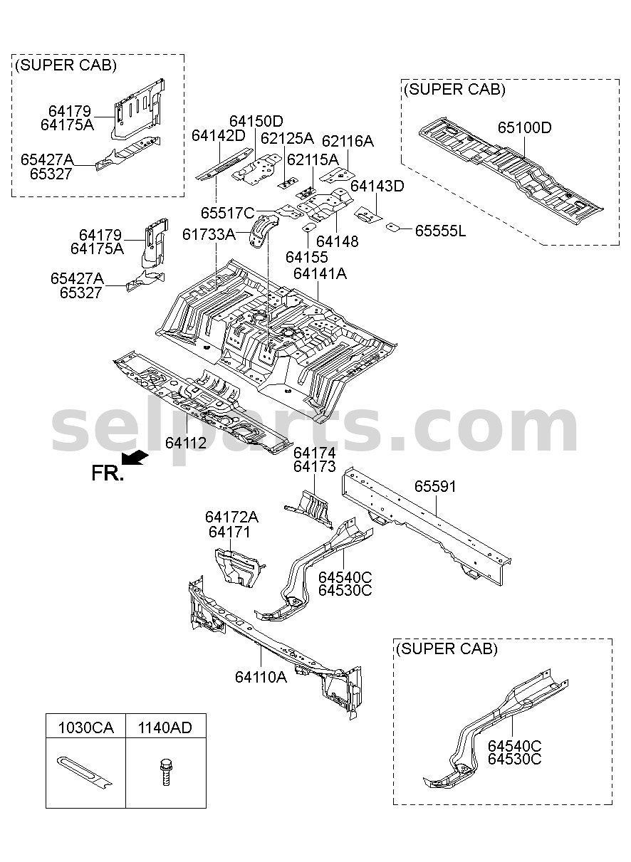 Genuine REINF ASSY-RR FLOOR FR for Kia Sportage #65627D3000