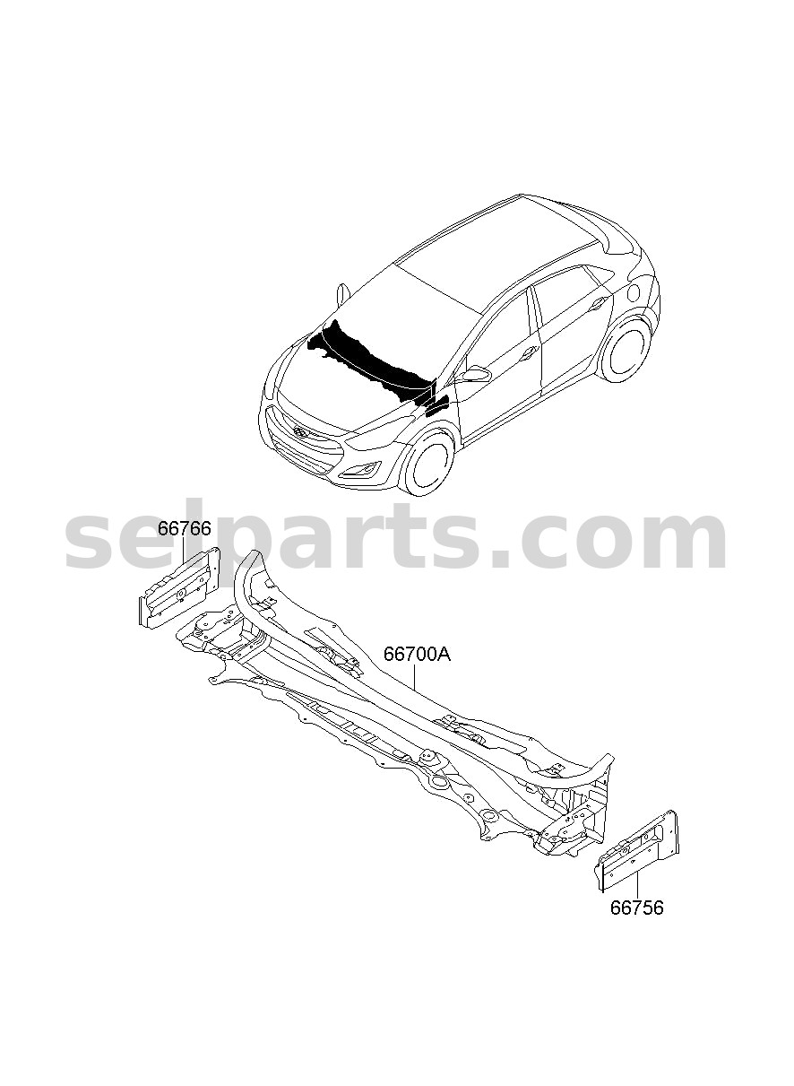 Genuine PANEL ASSY-COWL COMPLETE for Hyundai Sonata #66700C1000