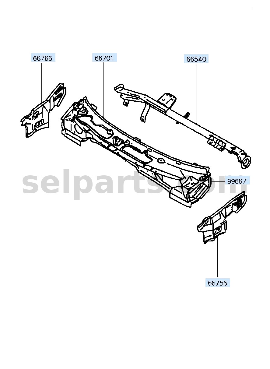 Genuine PANEL-COWL SIDE OUTER UPPER,LH for Hyundai Sonata #66756C1000