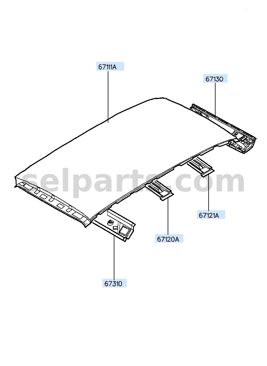 Genuine PANEL-ROOF for Hyundai Sonata #67111C1010