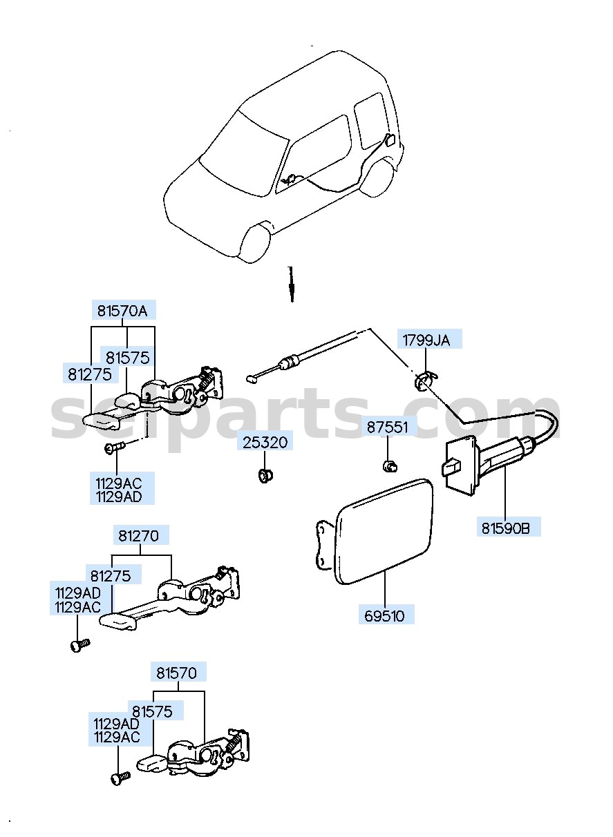 Genuine DOOR ASSY-FUEL FILLER for Hyundai Sonata #69510C1000