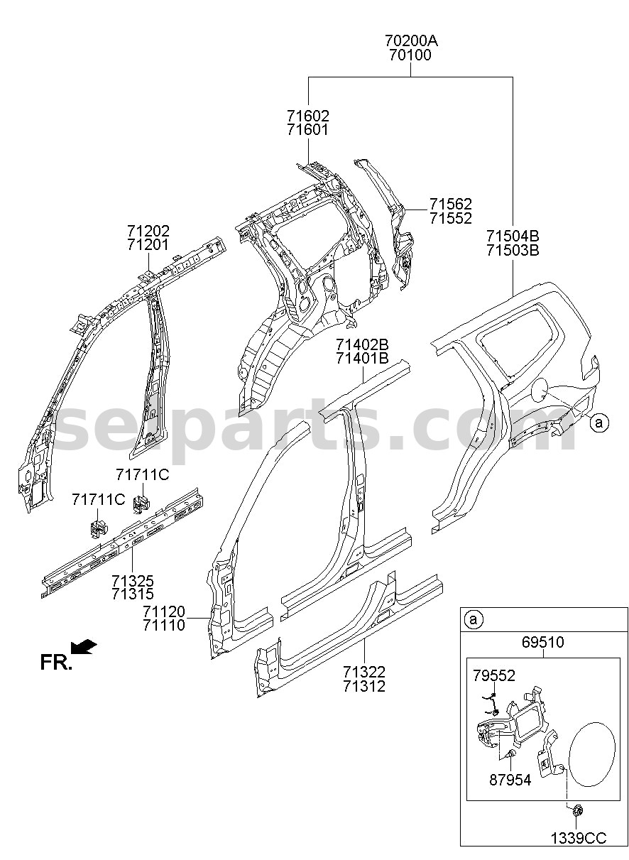 Genuine REINFORCEMENT ASSY - SIDE SILL OUTER LH for Kia MOHAVE 16 (2016-2019) #713192J010