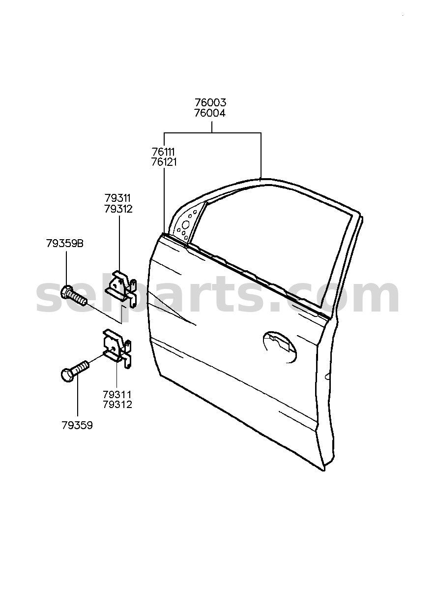 Genuine PANEL ASSY-FRONT DOOR,LH for Hyundai Sonata #76003C1010