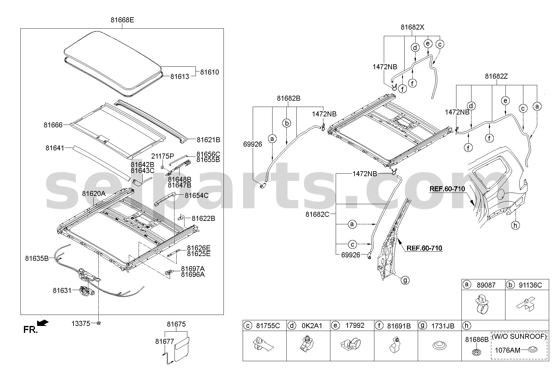 Genuine SUNROOF ASSY - SLIDING for Kia MOHAVE 16 (2016-2019) #816002J000H9