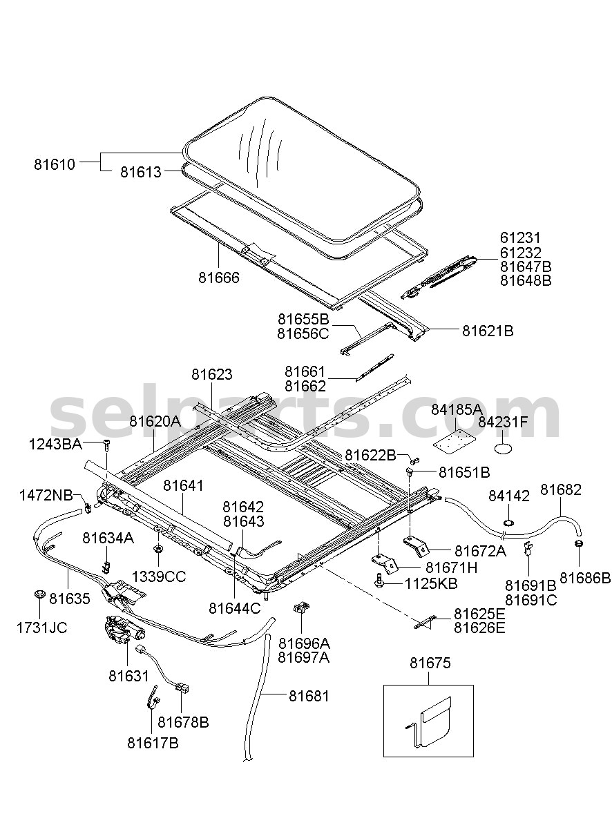 Genuine RAIL ASSY - SUNROOF DRIP for Kia MOHAVE 16 (2016-2019) #816213K000