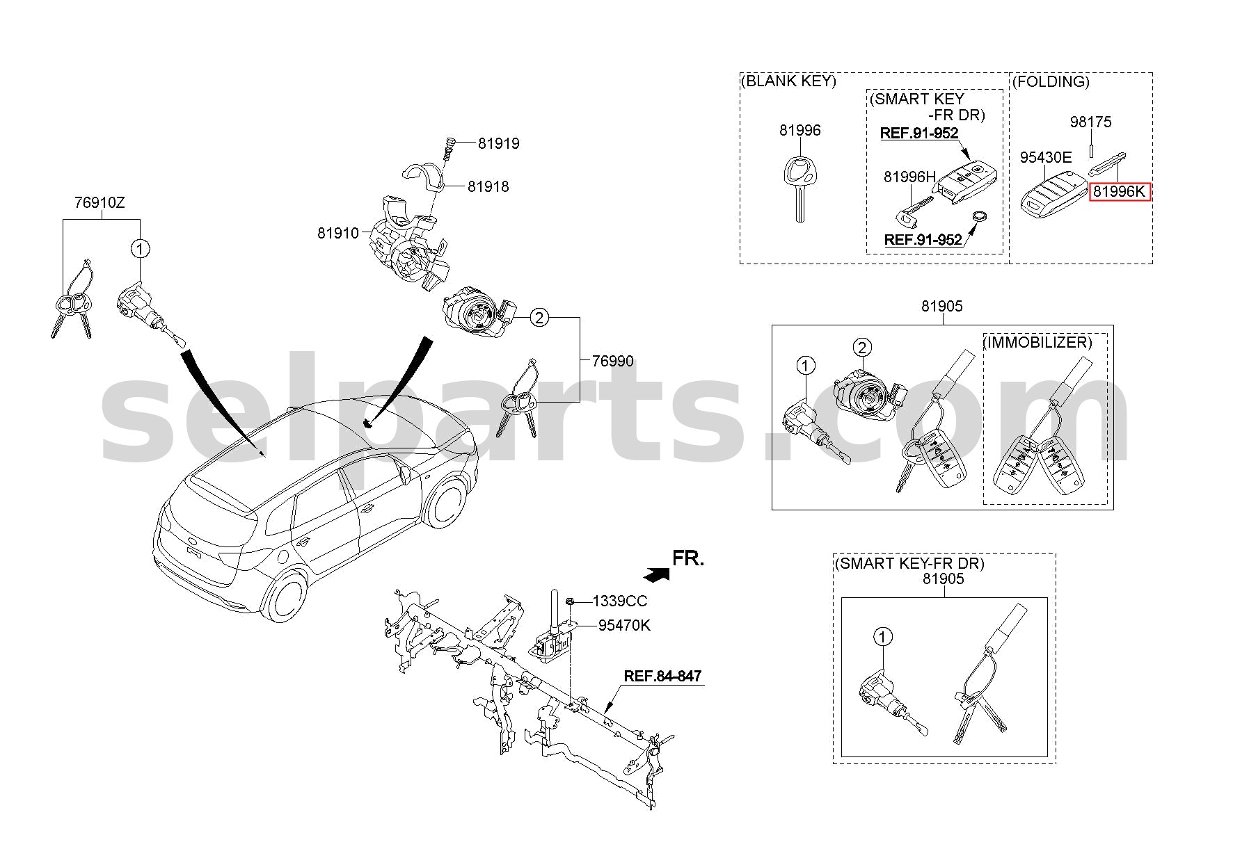 Genuine KEY-INSERT for Kia Sportage #81996A4000