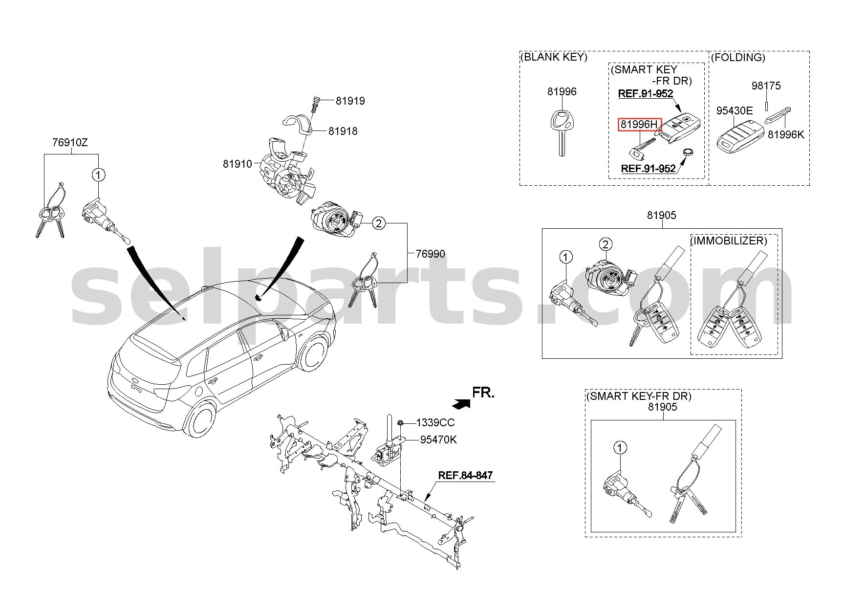 Genuine KEY-BLANKING PIC for Kia Sportage #81996A4040