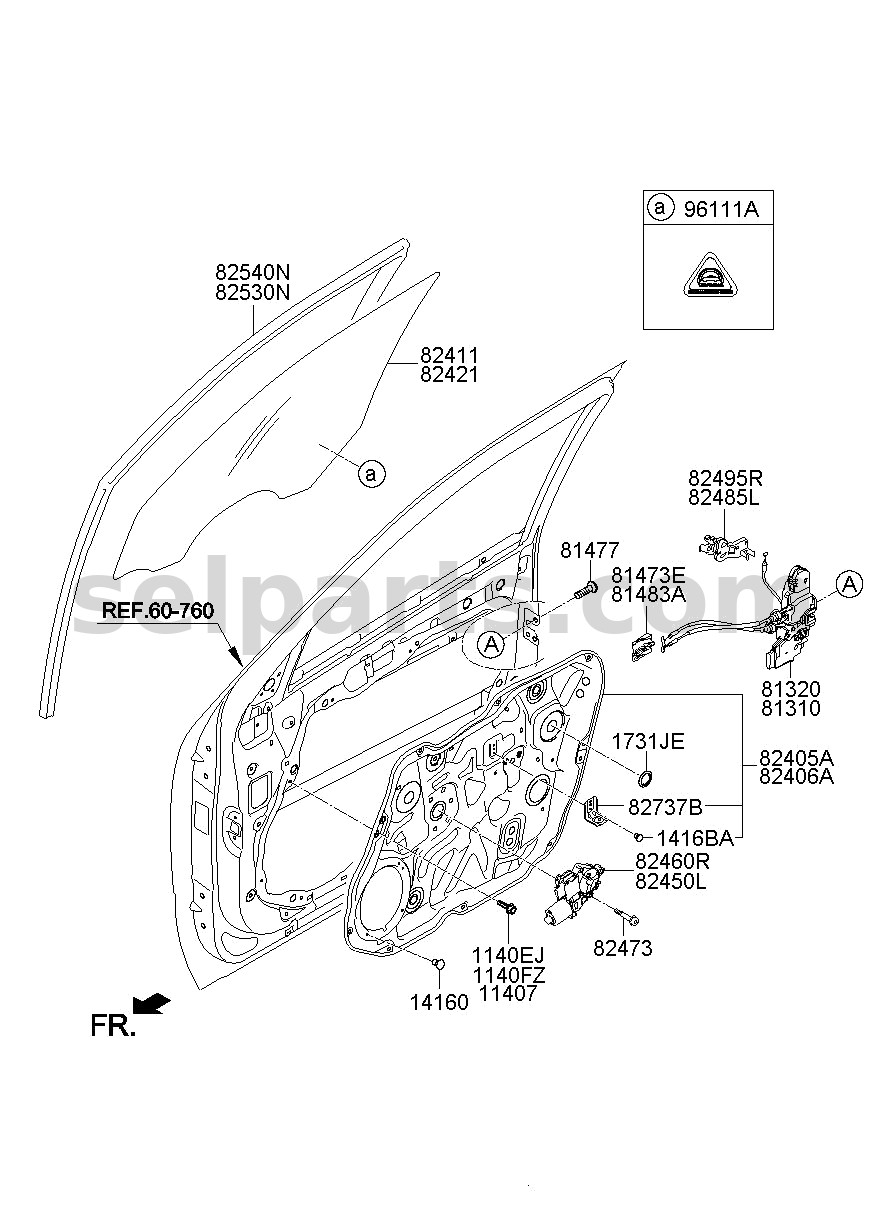 Genuine MOTOR ASSY - FRONT POWER WINDOW LH for Kia MOHAVE 16 (2016-2019) #824502J010