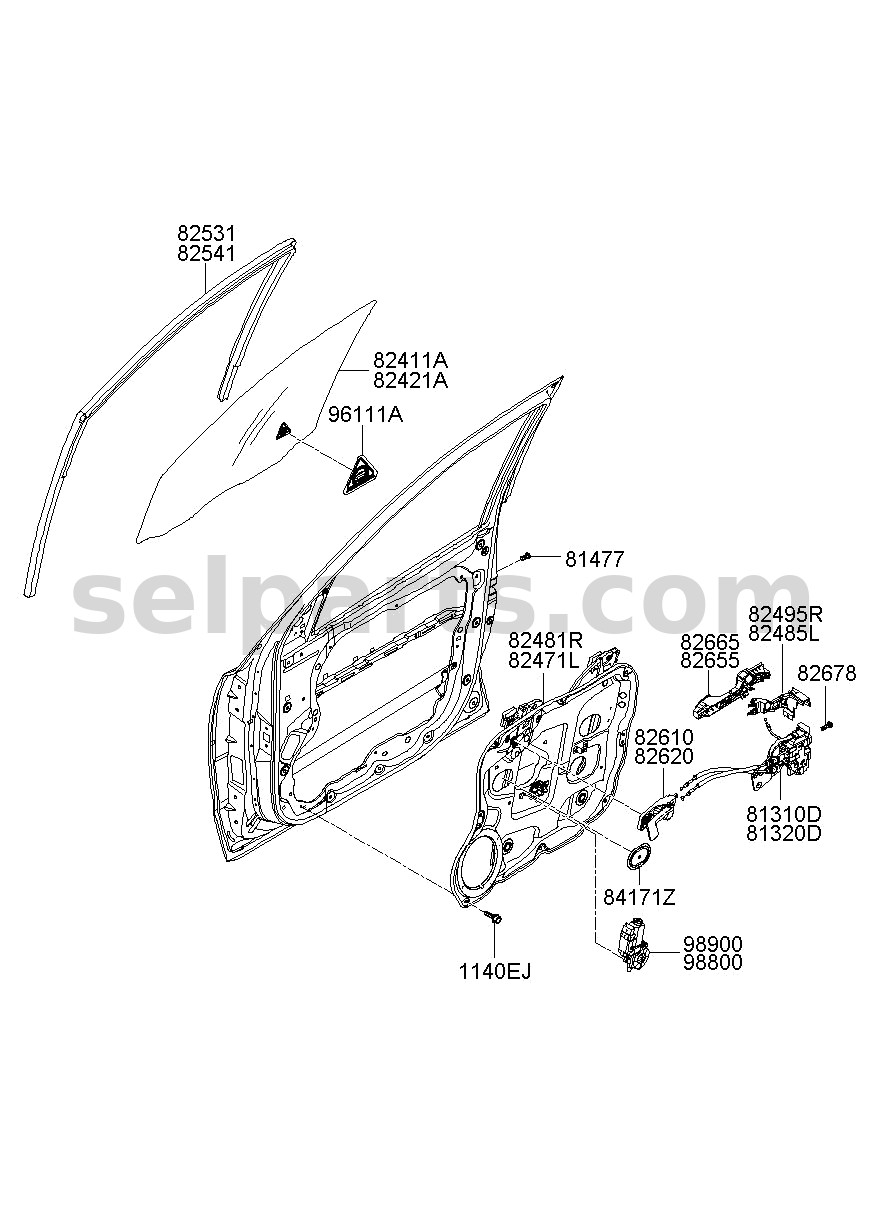 Genuine BRACKET-FR O/S HANDLE SUPPORT,RH for Hyundai Sonata #82495C1000