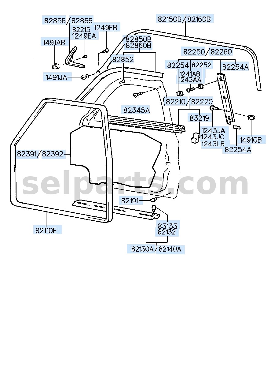Genuine MOULDING ASSY-FRT DR FRAME,LH for Hyundai Sonata #82850C1010