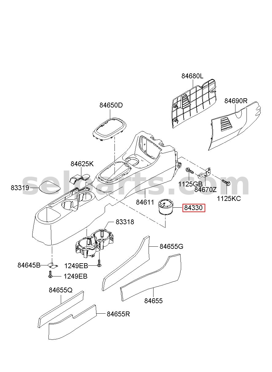 Genuine ASHTRAY ASSY for Hyundai Sonata #84550C1000