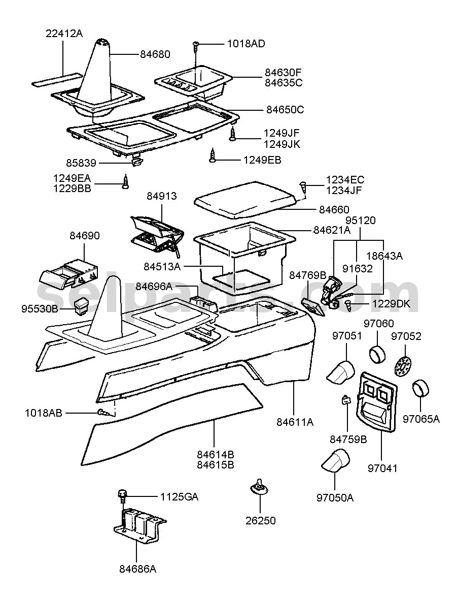 Genuine COVER-CONSOLE SIDE LH for Hyundai Sonata #84617C1000TRY