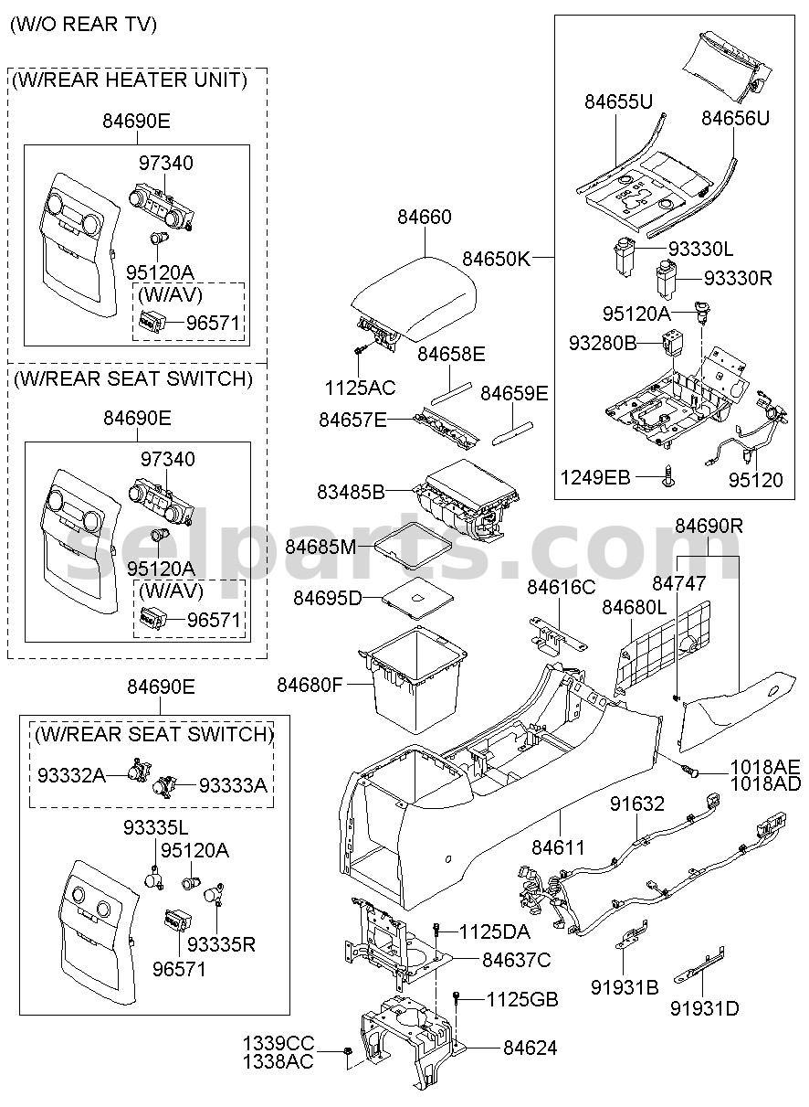 Genuine STORAGE BOX-CONSOLE for Hyundai Sonata #84630C1400TRY