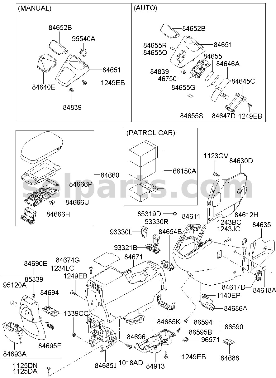 Genuine BRACKET-CONSOLE RR MTG for Hyundai Sonata #84635C1300