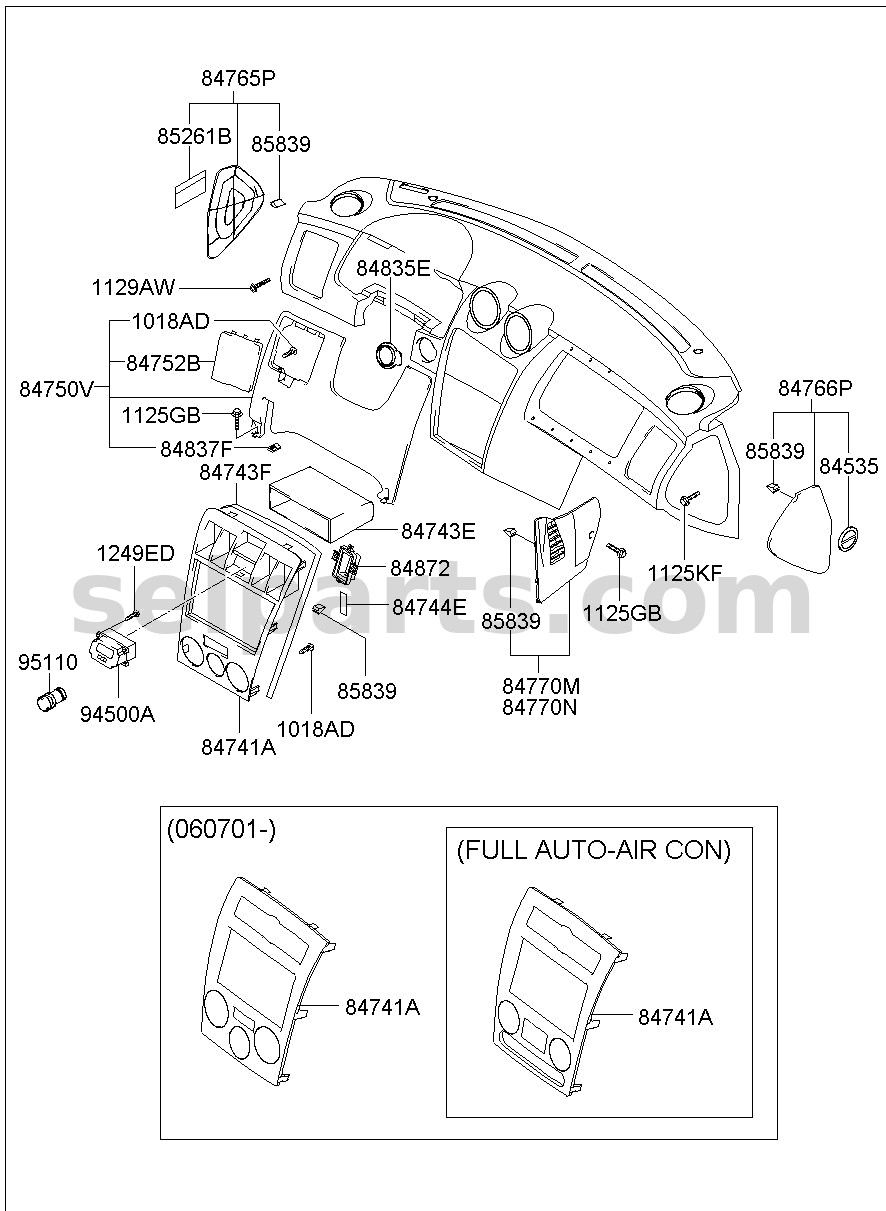 Genuine COVER-C/PAD CTR LWR RH for Hyundai Sonata #84774C1000TRY