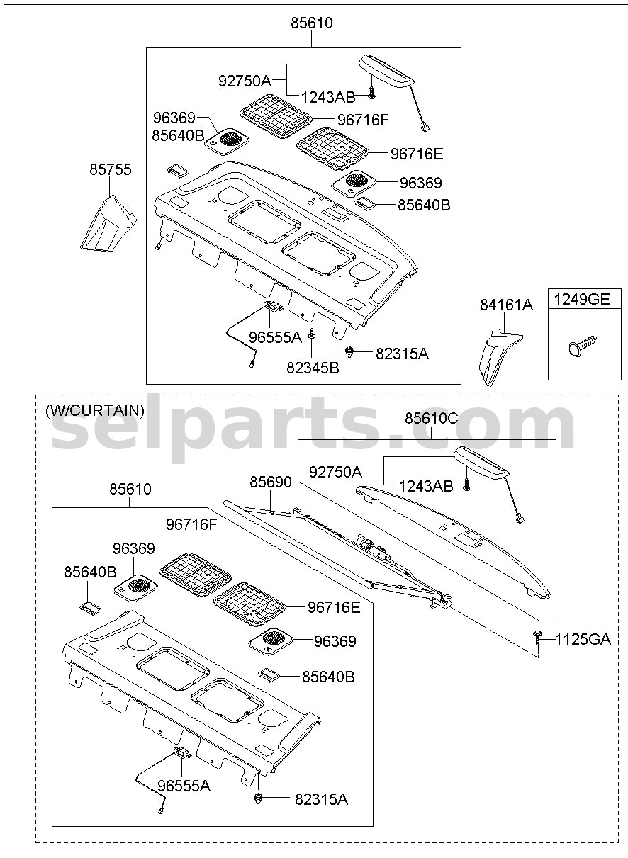 Genuine GRILLE ASSY-WOOFER for Hyundai Sonata #85650C1000TRY