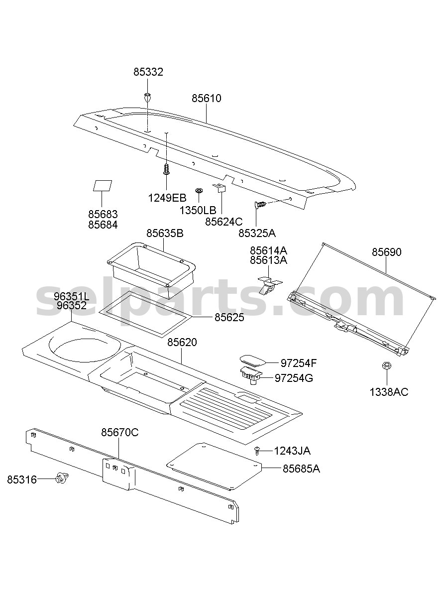 Genuine SUNSHADE ASSY-RR for Hyundai Sonata #85690C1000