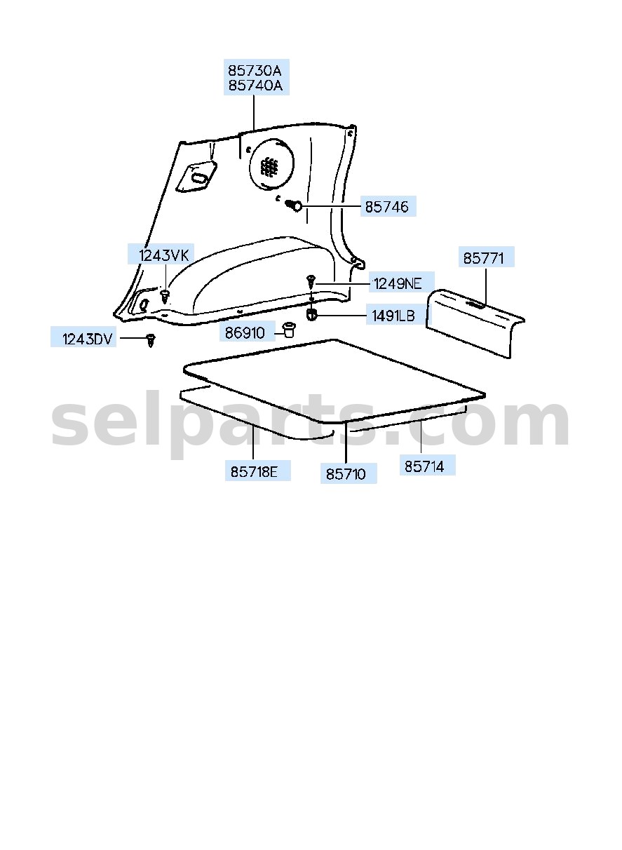 Genuine MAT ASSY-LUGGAGE COVERING for Hyundai Sonata #85710C1040TRY