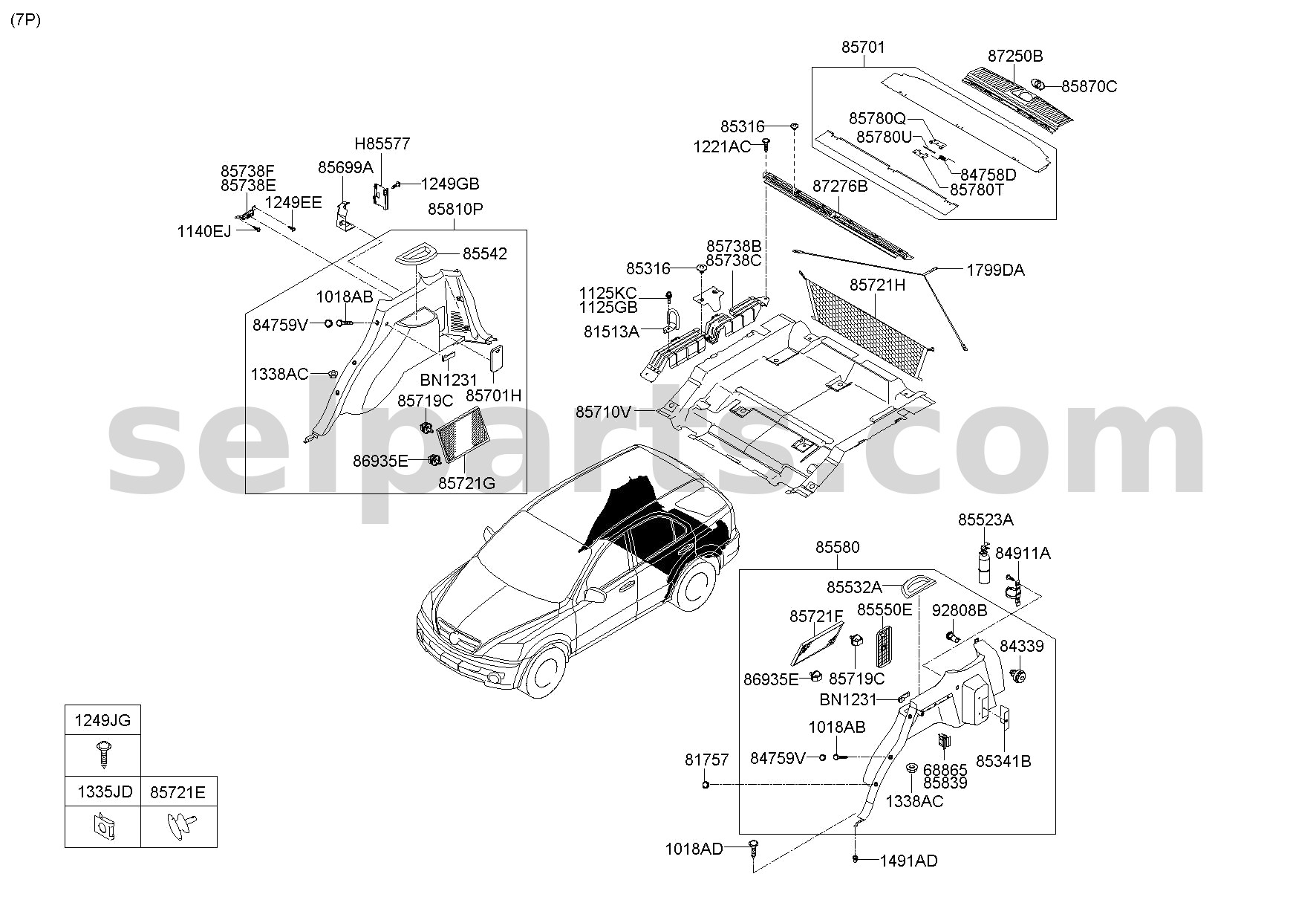 Genuine NET-HOOK,RR for Kia Sportage #85795C5000WK