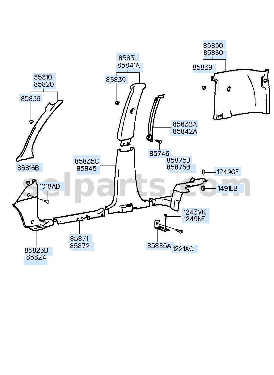 Genuine TRIM ASSY-RR DR SCUFF LH for Hyundai Sonata #85875C1000TRY