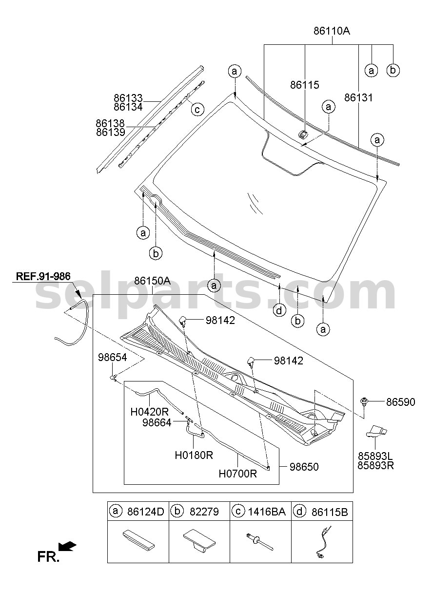Genuine MOULDING - WINDSHIELD, UPPER for Kia MOHAVE 16 (2016-2019) #861312J000