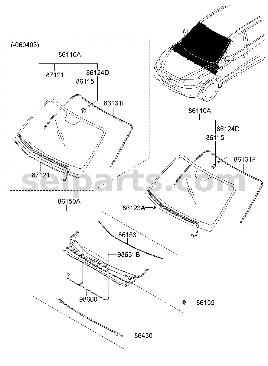 Genuine COVER ASSY-COWL TOP for Hyundai Sonata #86150C1000
