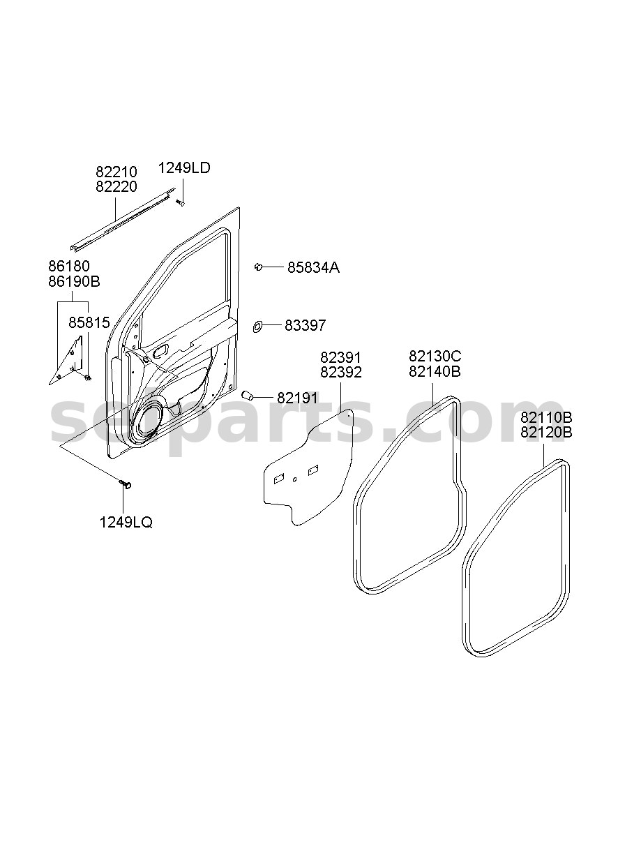 Genuine GARNISH ASSY-DELTA RH for Hyundai Sonata #86190C1300