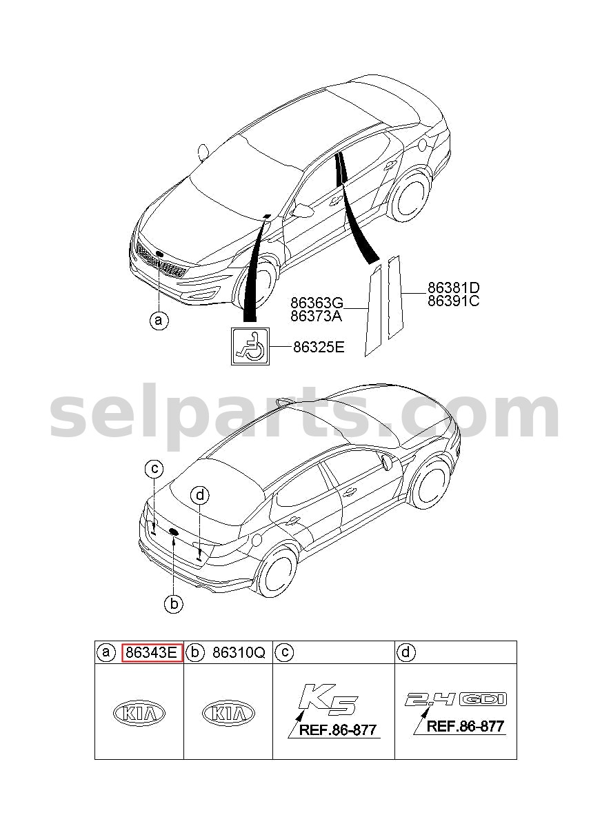 Genuine TRIM ASSY-FR PILLAR RH for Kia K5 #85820L2000WK