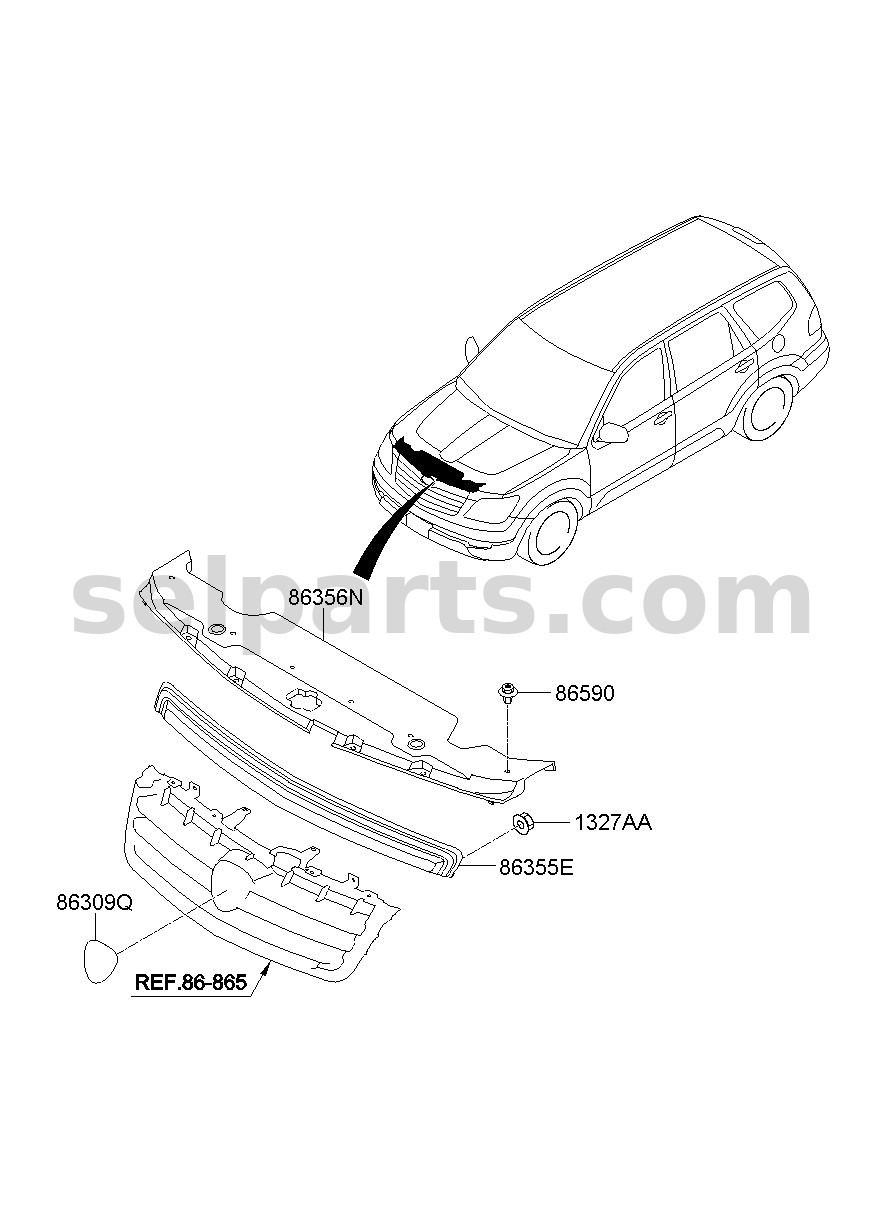 Genuine GRILLE GUARD ASSY for Kia MOHAVE 16 (2016-2019) #863612J010