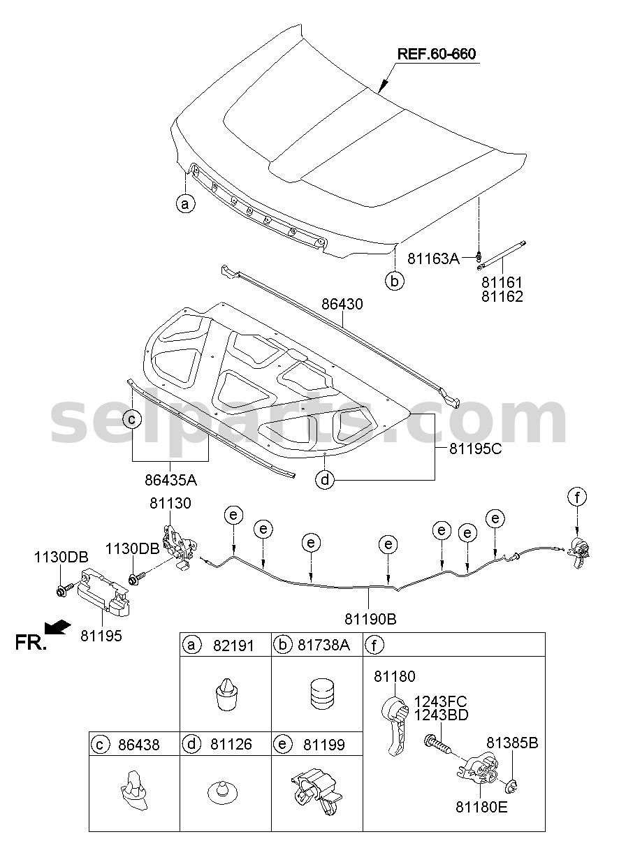 Genuine STRIP ASSY - HOOD SEAL for Kia MOHAVE 16 (2016-2019) #864352J000