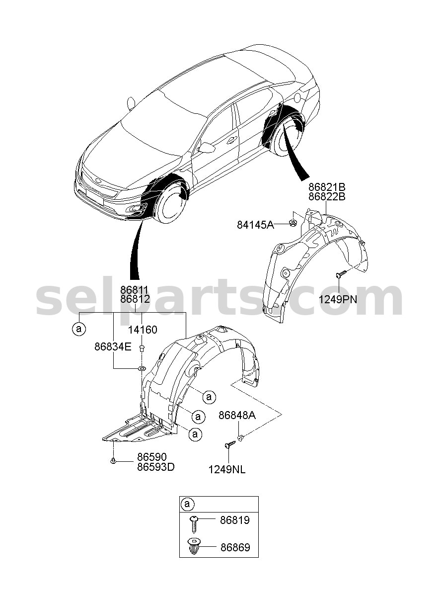 Genuine CARRIAGE ASSY-LH for Kia K5 #81677D4000