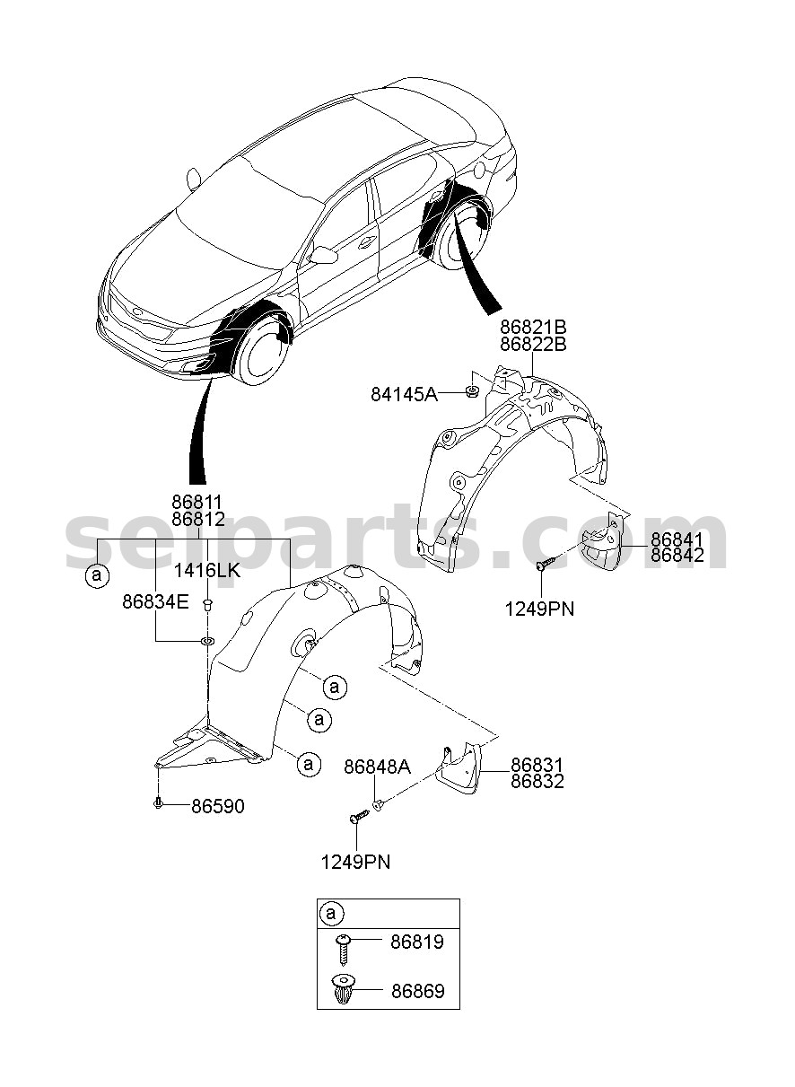 Genuine CARRIAGE ASSY-RH for Kia K5 #81678D4000