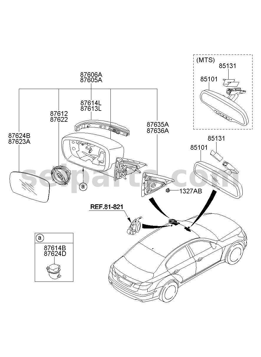 Genuine ACTUATOR ASSY - OUTSIDE MIRROR for Kia MOHAVE 16 (2016-2019) #876223F600