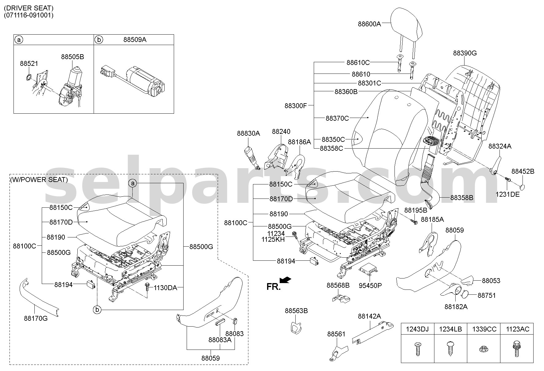 Genuine PAD ASSY - FRONT SEAT BACK DRIVER for Kia MOHAVE 16 (2016-2019) #883552J101