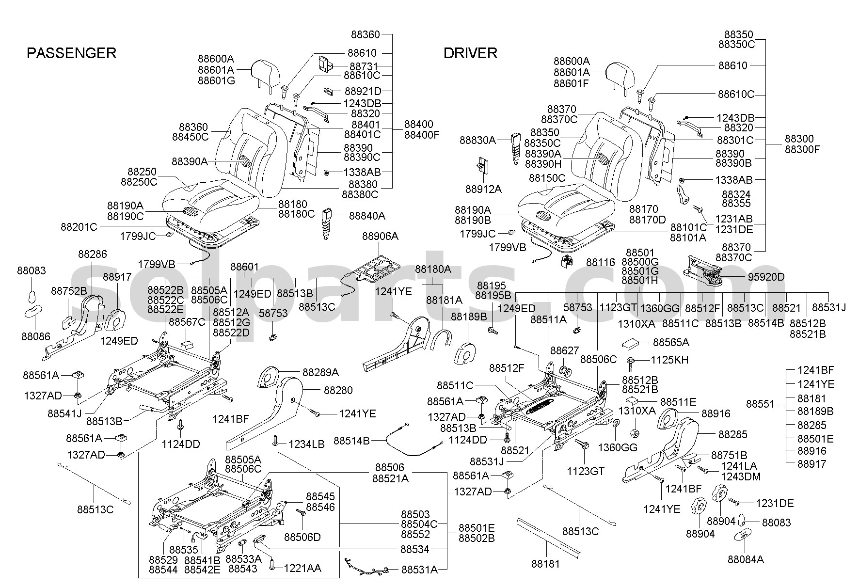 Genuine HEATER-FRONT SEAT BACK DRIVER for Hyundai Sonata #88370C1020