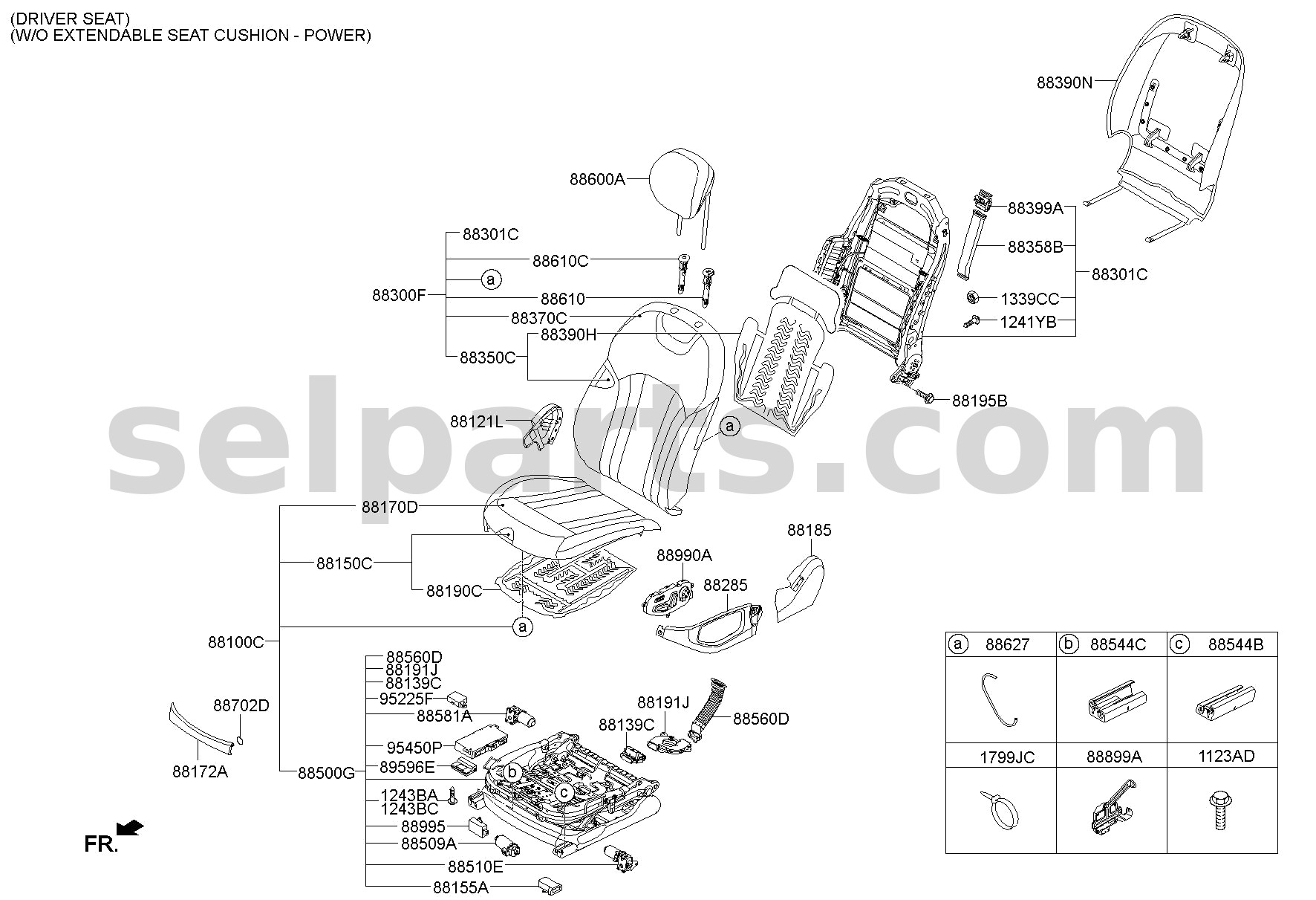 Genuine BOARD ASSY-FR BACK(DRIVER) for Hyundai Sonata #88390C1000TRY